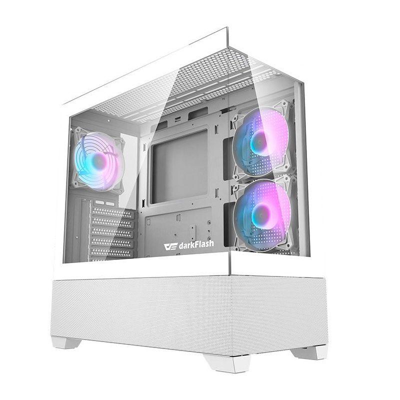 Imagem do produto Gabinete Gamer Aigo Darkflash DS900 Air Mid-Tower Lateral de Vidro com 3 Fans Branco - DS900AIR-WH-3F em Magazine Luiza